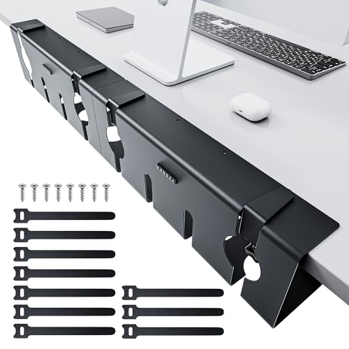 NODOCA 17" No-Drill Under Desk Cable Tray (Black)