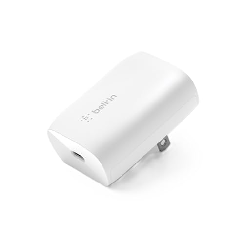 Belkin USB C Charger Block 30W - USB-C to Lightning Cable Included - PPS PD 3.0 Super Fast Charging - Samsung Galaxy S25, Apple iPhone 17, Air, Pro, Pro Max, AirPods, Google Pixel 10, etc. - White