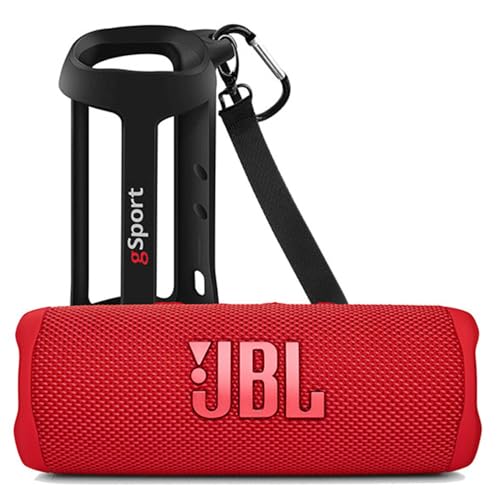 JBL FLIP 6 Waterproof Portable Speaker Bundle with gSport Silicone Sleeve (Red)