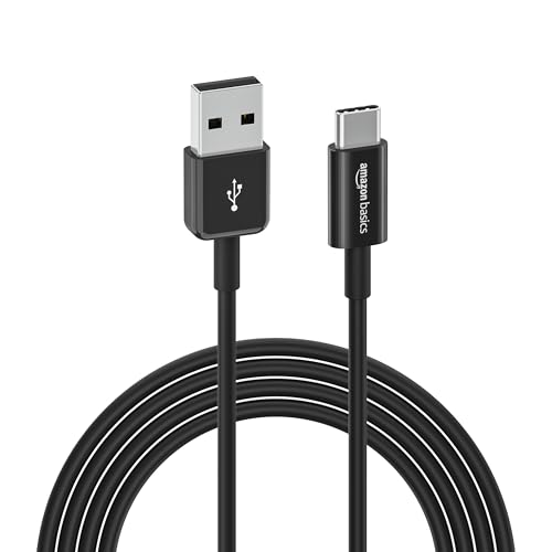 Amazon Basics USB-C to USB-A 2.0 Male Cable, 6 Feet (1.8 Meters), Black, 24 Pack of 5, 120 Count Total