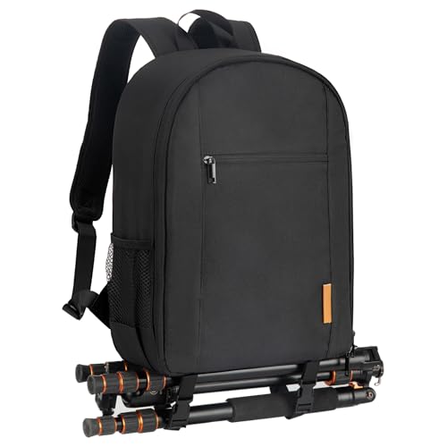 TARION Camera Bag DSLR Camera Backpack with Waterproof Raincover Laptop Compartment Photography Backpack Case for Women Men Photographers DSLR SLR Mirrorless Camera Lens Tripod Black TB-M