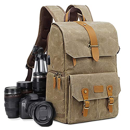 UBAYMAX Camera Backpack, DSLR SLR Waterproof Canvas Camera Bags Rucksack 15.6 inch Laptop Bag Travel Bag for Canon Nikon Sony Camera and Lens Tripod Accessories