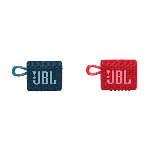 JBL Go 3 Portable Bluetooth Speakers (JBLGO3BLUAM and JBLGO3REDAM)
