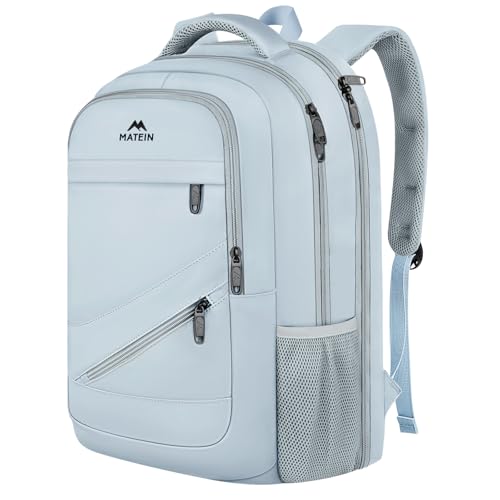 MATEIN Laptop Backpack Women, 17 Inch Big Work Bags with USB Charging Port for Nurses, Water Resistant Travel Backpack TSA Approved, Stylish Daypack College Bag for Women, Haze Blue