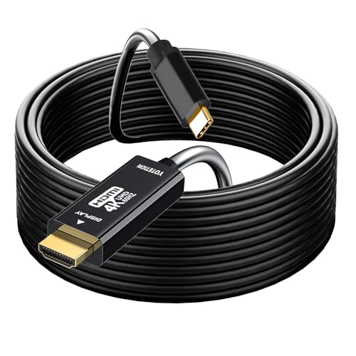 USB C to HDMI Cable 30FT 4K60HZ,Thunderbolt 3/4 to HDMI Cable Compatible with Galaxy S22 /S20, MacBook Pro/Air 2020, iPad Pro 2021/2020, Surface Book 2, XPS 15,iphone15 pro and iphone15pro max