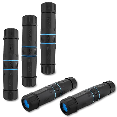 IP68 Waterproof RJ45 Coupler Shielded Pure Copper Ethernet Coupler - Outdoor LAN Cable Connector for Cat5/ Cat5e/Cat6/Cat7/Cat8 Ethernet Cable (Black 5 PCS Female)
