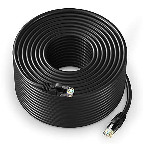 Maximm Ethernet Cable 500 ft CAT6 High Speed Internet Network LAN Cable Cord, Outdoor Waterproof (Black)