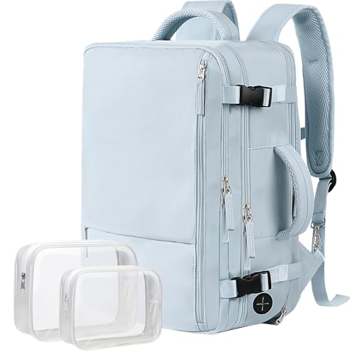 Hanples Large Travel Backpack 40L (Light Blue)