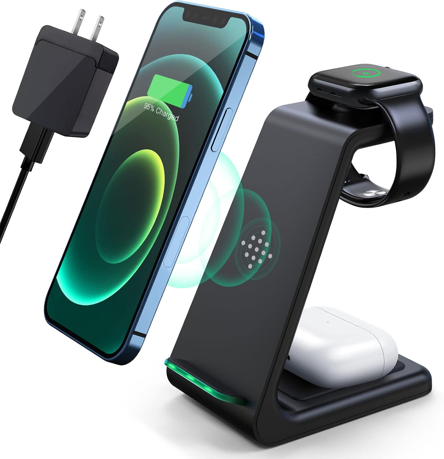 LABJOB 3‑in‑1 Wireless Charger (Black)