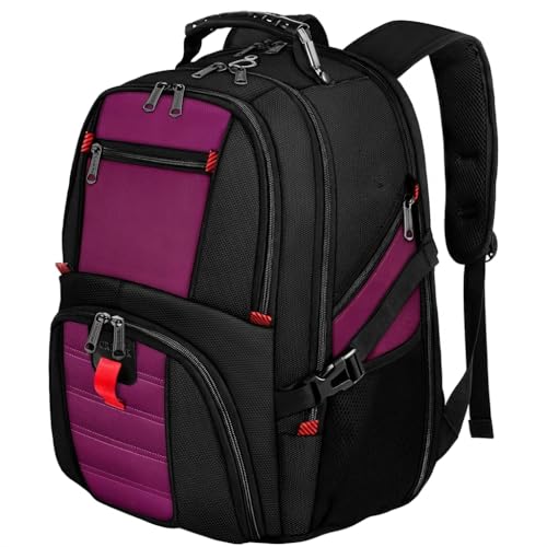 YOREPEK 18.4 Laptop Backpack, Large Backpacks Fit Most 18 Inch Laptop with USB Charger Port, TSA Friendly Flight Approved Weekend Carry on Backpack with Luggage Strap for Men and Women, Purple