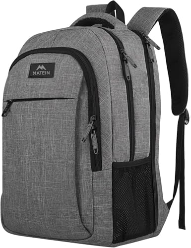 MATEIN Extra Large 18.4 Inch Laptop Backpack, Travel Computer Backpack with USB Charging Port TSA Friendly, Anti Theft College Backpack Flight Approved Business Work Big Bag for Women Men, Grey