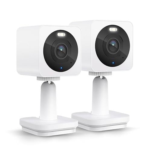 WYZE Cam OG Indoor/Outdoor 1080p Wi-Fi Smart Home Security Camera with Color Night Vision, Motion Detection, 2-Way Audio, Compatible with Alexa & Google, White (2-Pack), Free Expert Setup