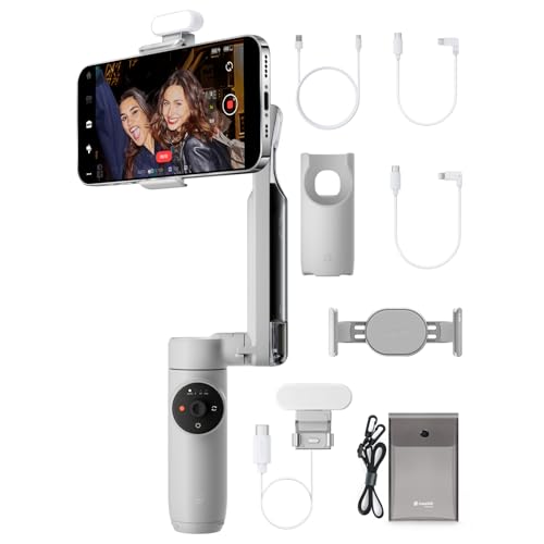 Insta360 Flow Gimbal Stabilizer for Smartphone, Creator Kit - AI-Powered Gimbal, Auto Tracking Phone Stabilizer, 3-Axis Stabilization, Built-in Tripod, Portable & Foldable