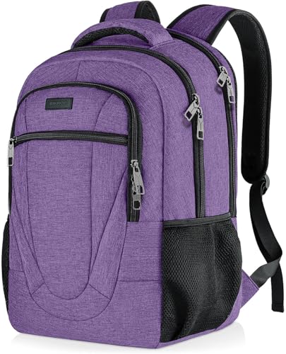 BIKROD Backpack for Men Women, Backpacks for School Teen Boys, Business Anti Theft Slim Sturdy Back Pack with USB Charging Port, Adult Computer Bag Gift 15.6 IN Laptop, Purple