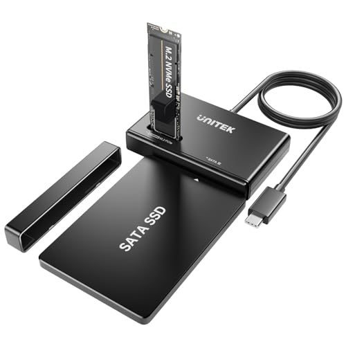 Unitek M.2 NVMe SSD Enclosure Adapter  10 Gbps Hard Drive Reader Tool Free Pcie NVMe Adapter External USB 3.2 M2 SATA Case Converter Supports M Key Any Sizes M.2 2.5" /3.5" SATA Solid State Drive