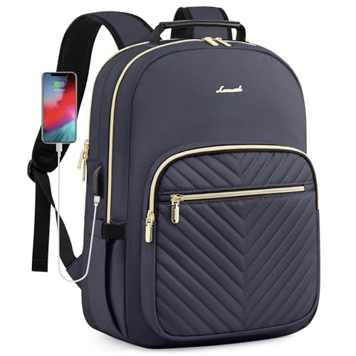 LOVEVOOK Laptop Backpack for Women, 17 Inch Large Capacity Travel Computer Work Bags, Business Nurse Backpack Purse for Womens, Backpacks, Dark Grey