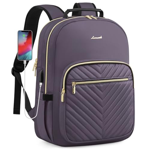LOVEVOOK Laptop Backpack (Purple Grey)