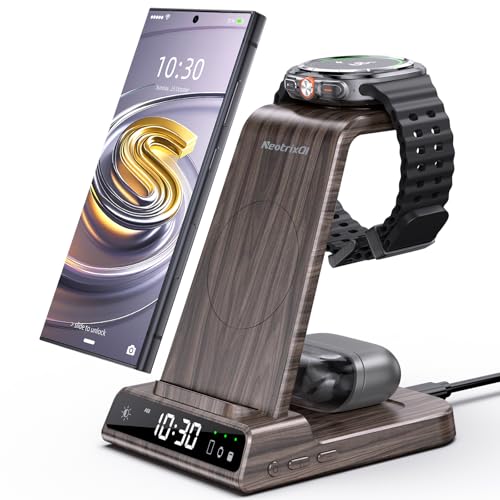 Wireless Charger for Samsung Charging Station, 3 in 1 Android Phone Charger for Samsung Galaxy S25 Ultra/S24 Ultra/S23/Z Fold7/Flip7, Galaxy Watch 8/8 Classic/Ultra/7/6/5, Galaxy Buds 3 Pro/3