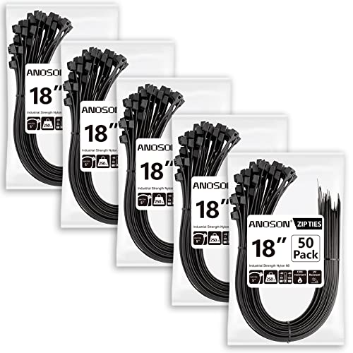 Large Zip Ties 18 inch (250 Pack)