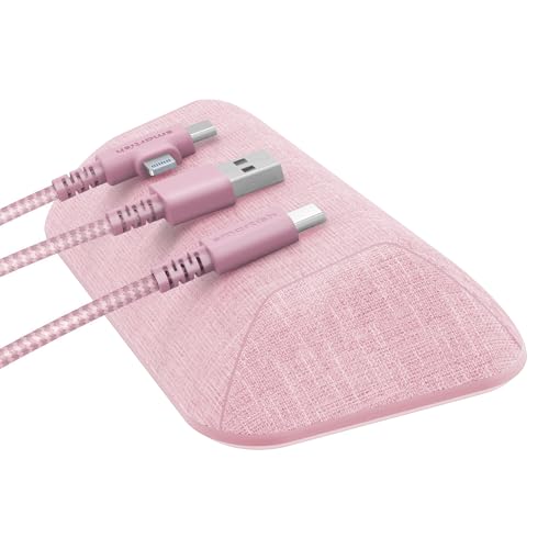 Smartish Magnetic Cord Holder - Bigger Cable Wrangler Organizer with Magnet Clips for Charger Management on Desktop, Nightstand, or Side Table - Holds 6+ Cables - I'm Blushing