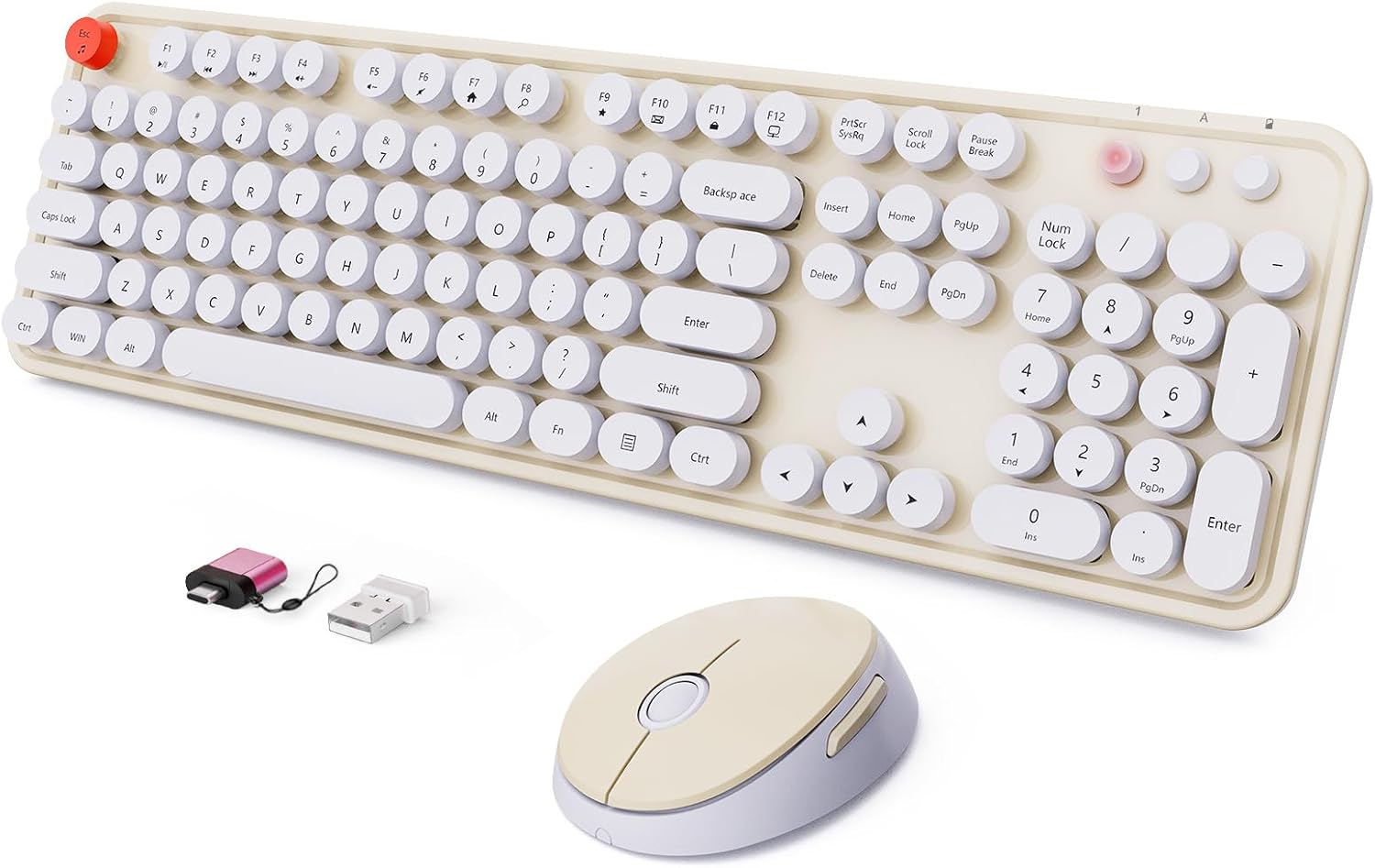 SkyGive Wireless Keyboard & Mouse Combo (Beige)