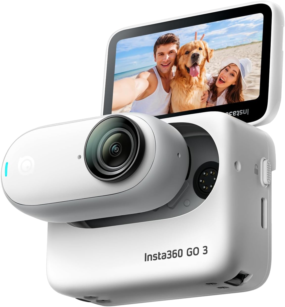 Insta360 GO 3 64GB  Vlogging Camera for Creators, Vloggers, Mini Action Camera with Flip Touchscreen, Light and Portable, Hands-Free POV, Mount Anywhere, Stabilization, Remote Preview, Waterproof
