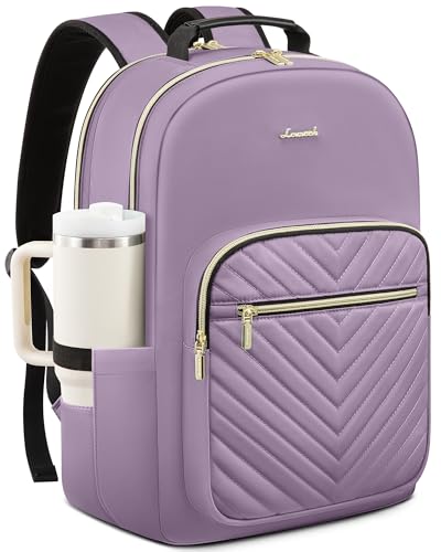 LOVEVOOK Laptop Backpack for Women 18.4 inch,Cute Womens Travel Backpack Purse,Professional Laptop Computer Bag,Waterproof Work Business College Teacher Bag Carry on Backpack with USB Port,Taro Purple