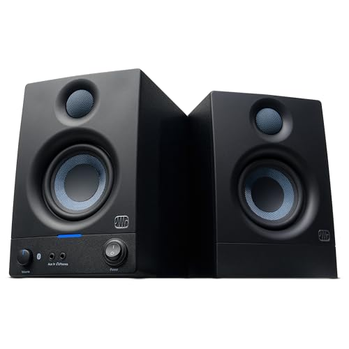 PreSonus Eris 3.5BT Studio Monitors, Pair  3.5" Inch Powered Bookshelf Speakers, Stereo, Desktop Computer, Near Field Music Production, Audio Mixing Recording