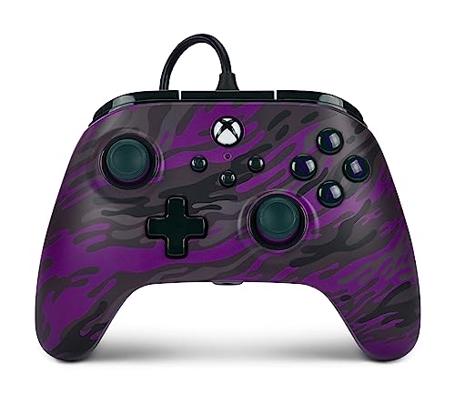 PowerA Advantage Wired Controller for Xbox Series X|S - Purple Camo, Xbox Controller with Detachable 10ft USB-C Cable, Mappable Buttons, Trigger Locks and Rumble Motors, Officially Licensed for Xbox