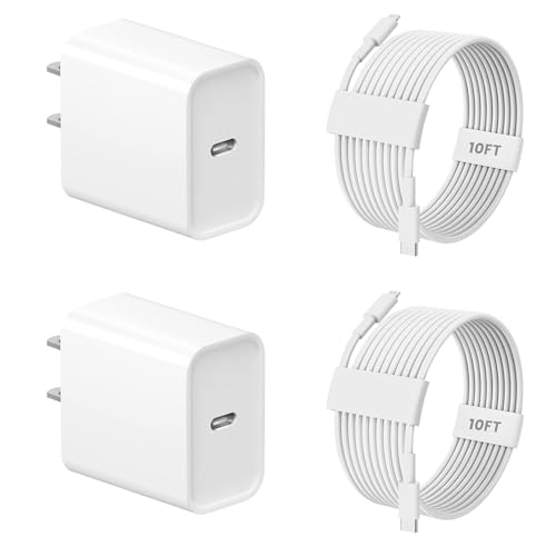 iPhone Charger Fast Charging,2Pack USB C Wall Fast Charger Block Adapter 10FT Long Type C USB C to Lightning Cable Fast Charging Cord for iPhone 14 Pro Max/14 Plus/13 Mini/12/11/XS/XR/XS Max/X/8/7/SE