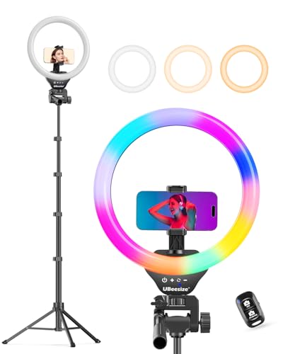 UBeesize 12" RGB Selfie Ring Light (62in)