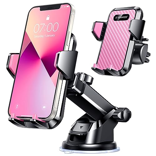 VANMASS 85+LBS Strongest Suction & Military-Grade 2025 Ultimate Car Phone MountPatent & Safety Certs Cell Phone Holder Truck for Dashboard Windshield Vent for iPhone 17 Pro Max 16 15 Samsung, Pink