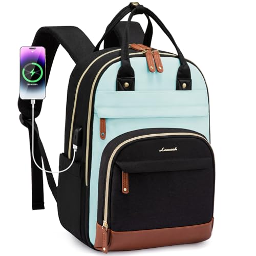 LOVEVOOK Backpack for Women (Black-Light Blue)