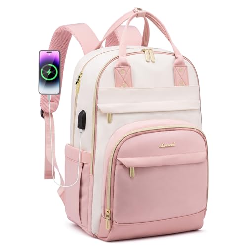 LOVEVOOK Backpack for Women (Beige-Pink)
