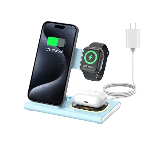 Aresh 3‑in‑1 Foldable Charger (Blue)