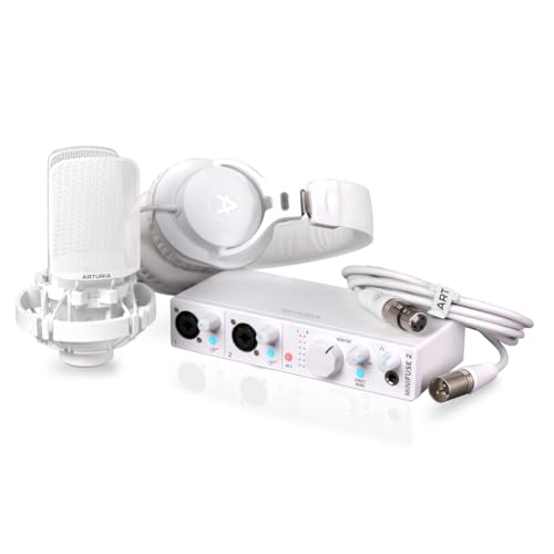 Arturia MiniFuse Recording Pack  USB Audio Interface Bundle with Condenser Microphone, Headphones, and Creative Software for Recording, Streaming, and Podcasting