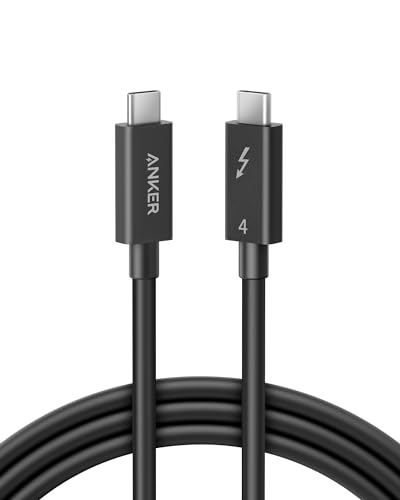 Anker Thunderbolt 4 Certified USB C to USB C Cable, 8K/4K Display/40Gbps Compatible with USB4, Thunderbolt 4/3, for MacBook, iPhone 16(100W, 6.6FT)