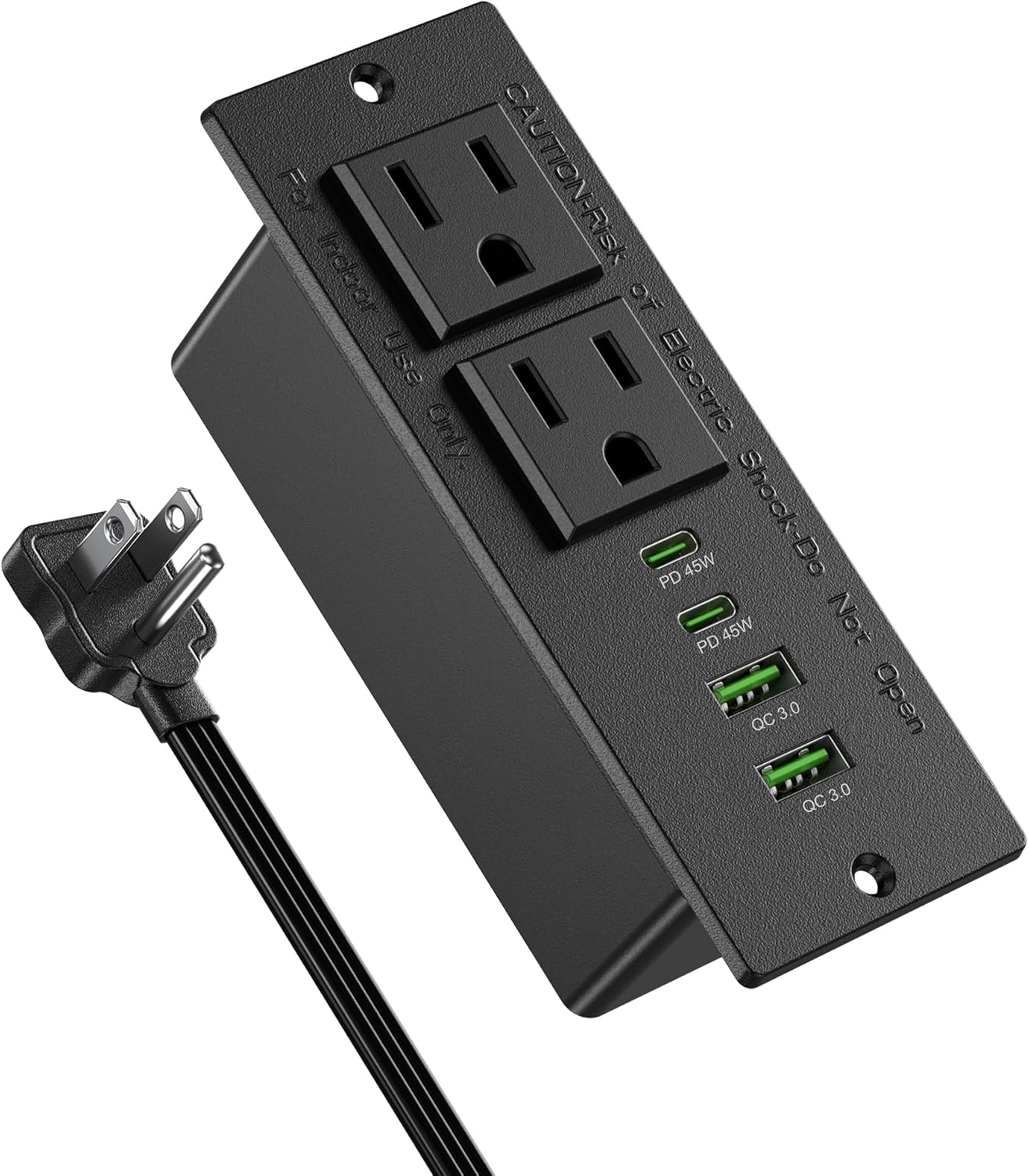 45W USB C Recessed Power Strip