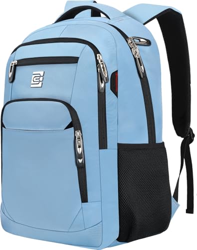 Laptop Backpack,Business Travel Anti Theft Slim Durable Laptops Backpack with USB Charging Port,Water Resistant College Computer Bag for Women & Men Fits 15.6 Inch Laptop and Notebook-Pale Blue