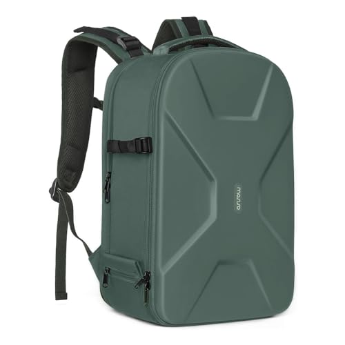 MOSISO Camera Backpack, DSLR/SLR/Mirrorless Photography Bag 15-16 inch Waterproof Hardshell Case with Tripod Holder&Laptop Compartment Compatible with Canon/Nikon/Sony, Emerald Green