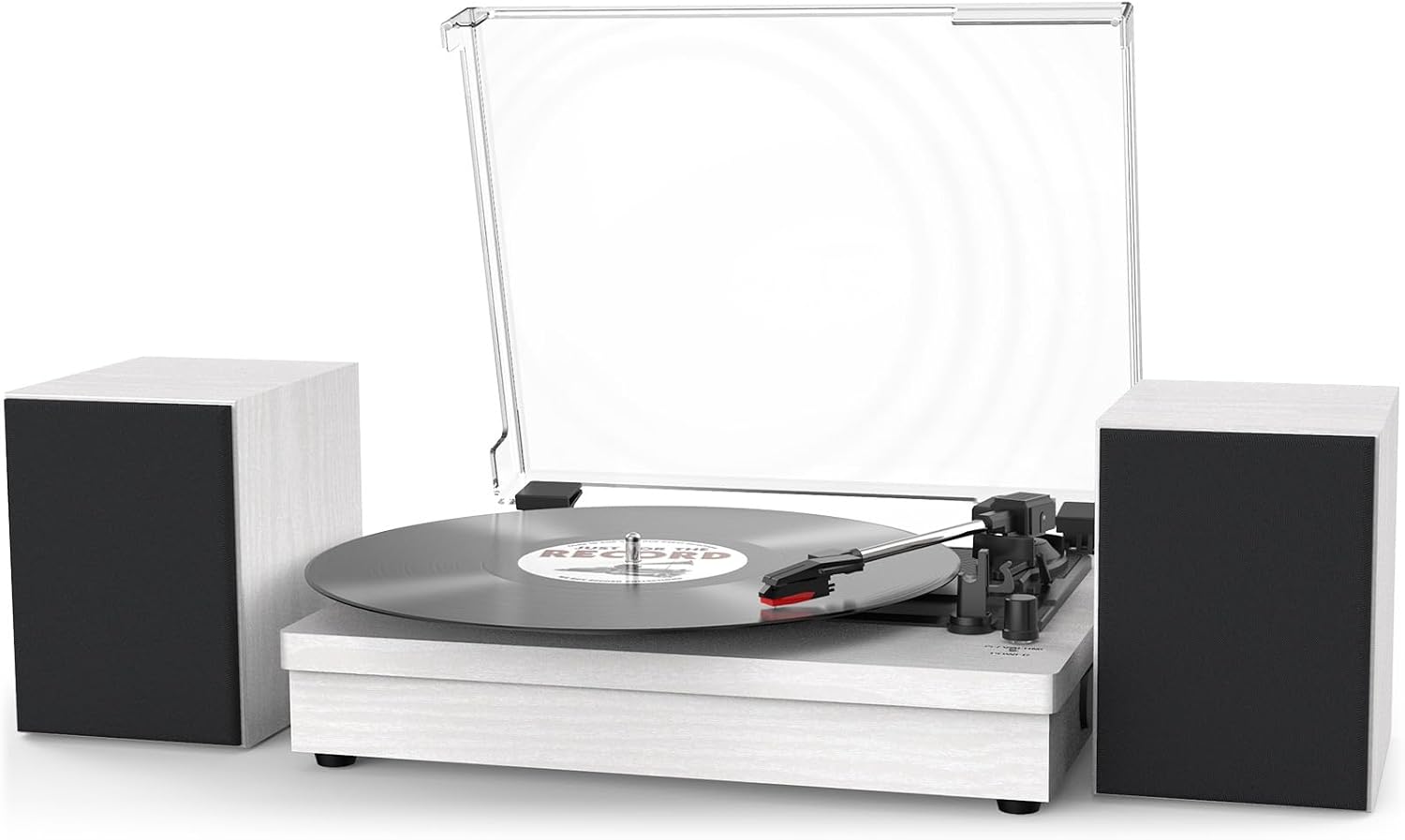 Record Player for Vinyl with Speakers, 3-Speed Vinyl Record Player with Dual Stereo Speakers Support Wireless Connection RCA Output Aux in USB Vintage Design Turntable, R612
