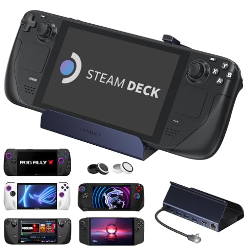 iVANKY 8-in-1 Docking Station 4K@144Hz for ASUS ROG Ally X/Valve Steam Deck OLED/Lenovo Legion Go S/MSI Claw, ROG Alloy/Stream Deck Dock Hub, HDMI 2.1, 1Gbps Ethernet, 3*USB-A 3.0, 100W USB-C Charge