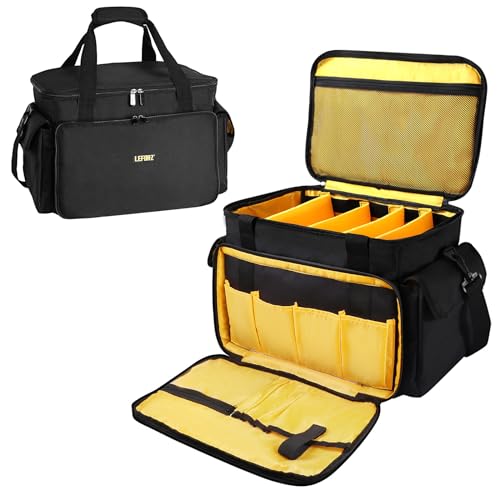 DJ Equipment Gig Bag Cable File Organizer Bag with Detachable Dividers and Padded Bottom,Travel Music Bag for Professional DJ Gear,Sound Equipment, Musical Instrument and Accessories