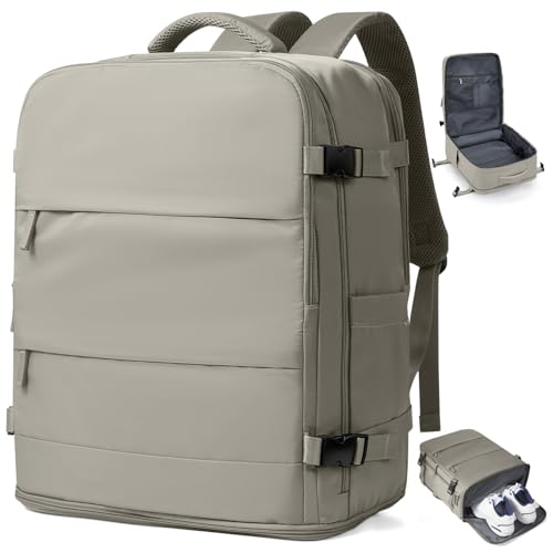 coowoz Large Travel Backpack Carry On for Women Man Waterproof Backpacks with Laptop Compartment Mochila de Viaje Teacher Personal Item Backpack Rucksack Airplane Accessories Must Haves(Brown)