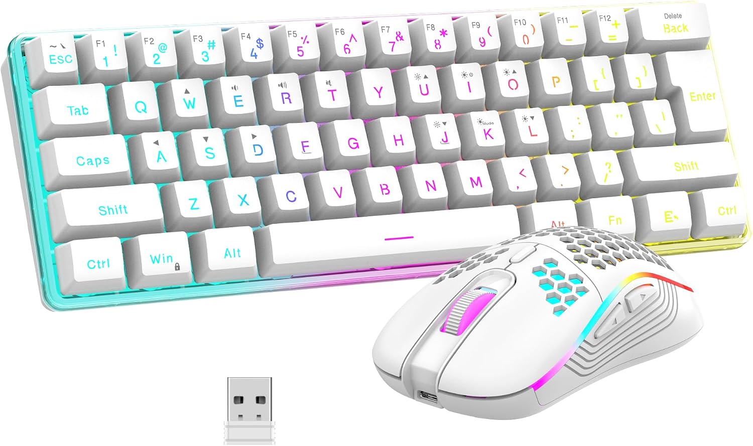 RedThunder 60% Wireless Keyboard & Mouse (White)