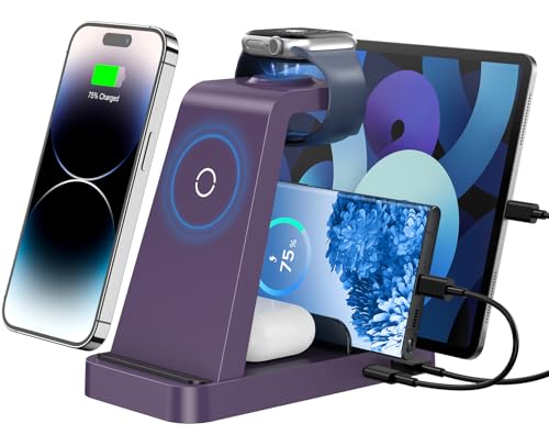 GAUOLN 5‑in‑1 Wireless Charger (Purple)