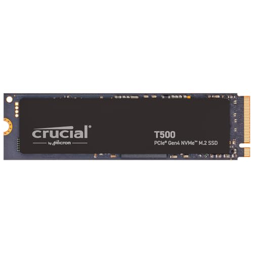 Crucial T500 PCIe Gen4 NVMe 1TB SSD, Up to 7,300MB/s, TLC NAND, Laptop & Desktop (PC) Compatible, for Creatives and Gamers, Solid State Drive, Includes 1Mo Adobe CC  CT1000T500SSD8