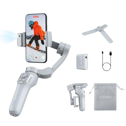 3-Axis Phone Gimbal with Magnetic AI Active Tracker,Gimbal Stabilizer for Smartphone with Fill Light,Phone Stabilizer for Video Recording,Gimbal for Android&iPhone,TikTok YouTube Vlogging Kit