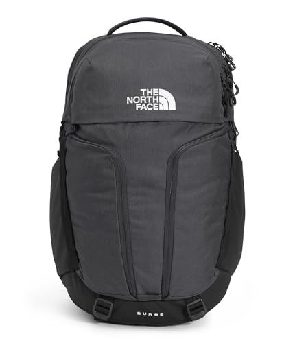 THE NORTH FACE Surge Commuter Laptop Backpack | Daypack with Water Repellent Finish, 16" Laptop Sleeve, Reflective Details, Asphalt Grey Light Heather/TNF Black-NPF, One Size