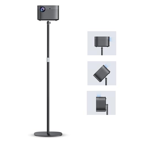 Projector Stand Floor Mount with Adjustable Height 20''-50'', Universal Ceiling Mount 360 Rotatable Compatible with Projector, Camera, Webcam for Home & Office & Outdoor